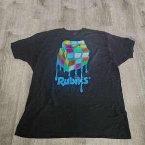 Rubiks Cube Melting Cube Mena Short Sleeve‎ T-Shirt Size 2XL XXL 100% Cotton